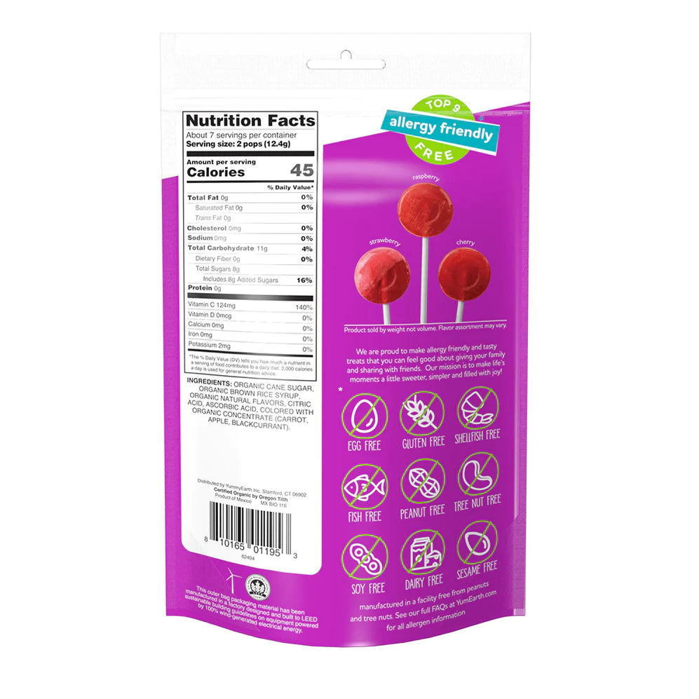Organic Lollipops Vitamin C